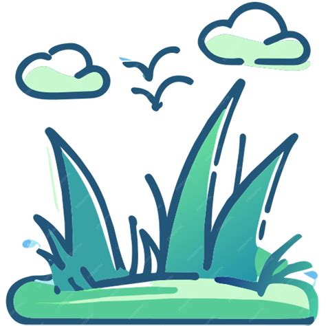 Premium Vector A Grassland Icon Doodle Offset Fill