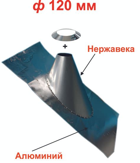 Крышная разделка для дымохода ф120 алюминий - нержавейка угловая (типа ...