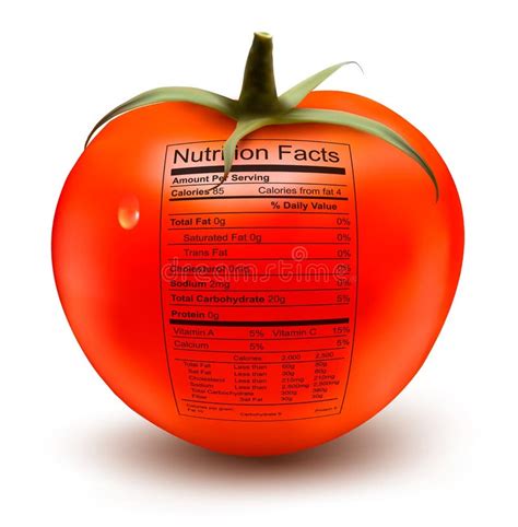 Tomato With A Nutrition Facts Label Stock Vector Illustration Of