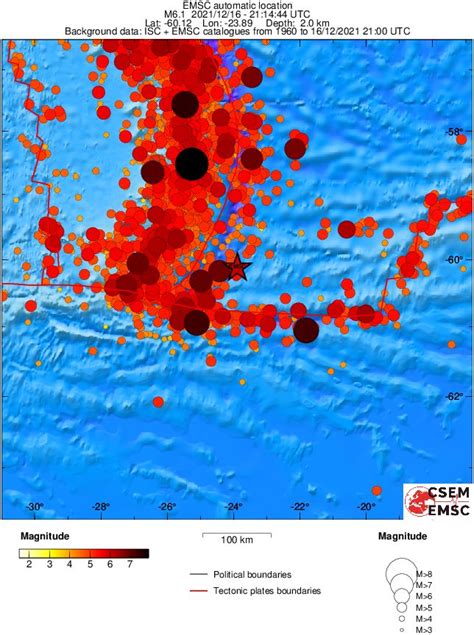 Shallow M6 1 Earthquake Hits South Sandwich Islands Region The Watchers