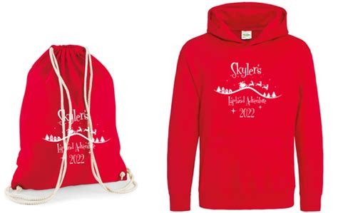 Personalised Childrens Lapland Hoodie and Bag | northernmade