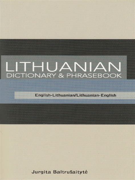 Lithuanian-English - English-Lithuanian Dictionary & Phrasebook ...