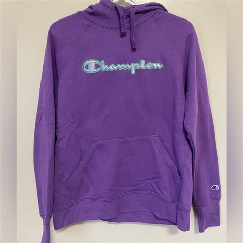 Champion Tops Purple Champion Hooded Hoodie Poshmark