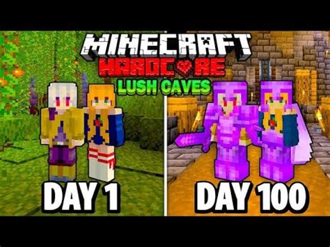 We Survive In Days In Minecraft Lush Caves In Minecraft Hardcore