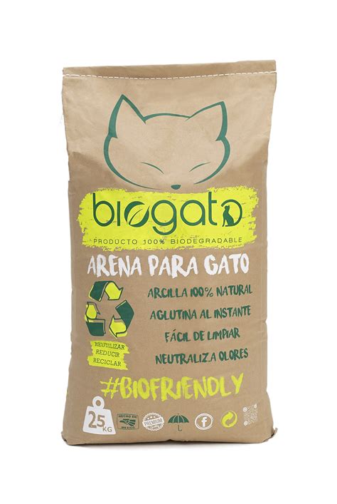 Arena Para Gatos EcoFriendly Costal 25kg Aglutinante BioGato Arena