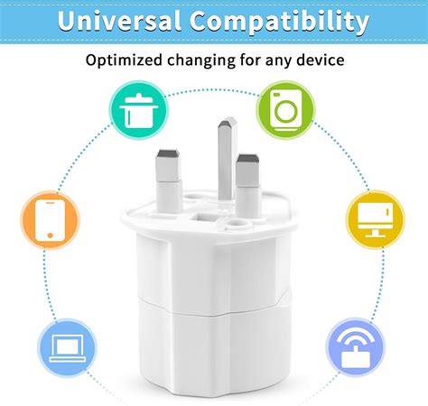 Buy 3 Pack Europe To Uk Plug Adapter Eu 2 Pin Plug Adapter To 3 Pin