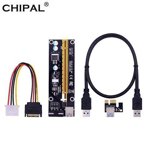 Riser PCI-E удлинитель CHIPAL 006S PCIE Райзер для видеокарты плата ...