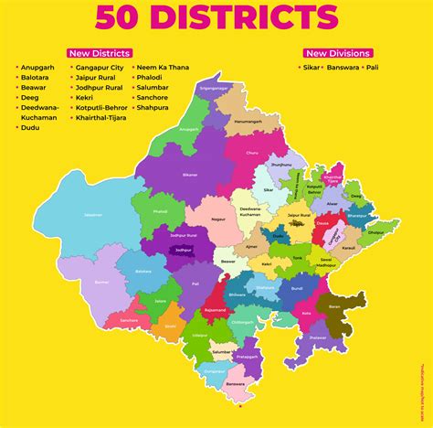 Rajasthan New Map 50 Districts Pdf Hd Png  Download Mapinside