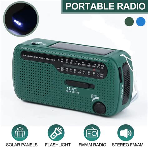 Radio Port Til Multifuncional Con Manivela Solar Linterna Led De