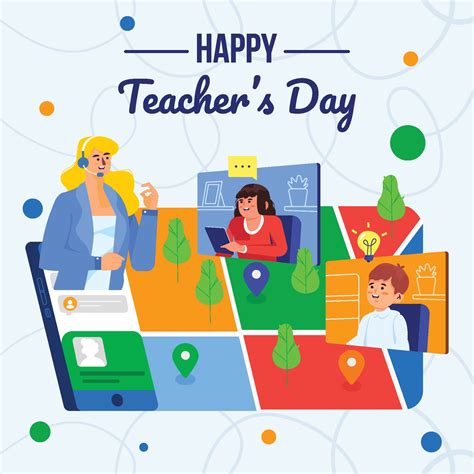 Teacher Teach Her Students with Her Smartphone 3737657 Vector Art at