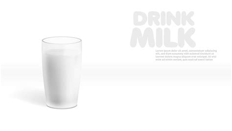 Premium Vector Realistic Milk In A Glass With Shadow