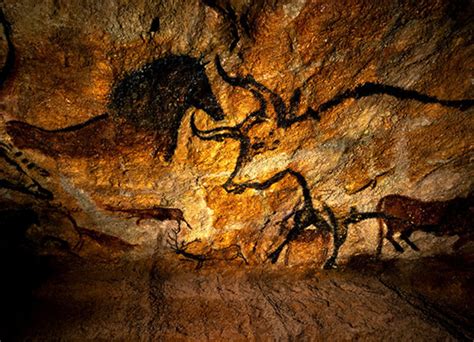 prehistoric cave paintings lascaux france vintage art poster art