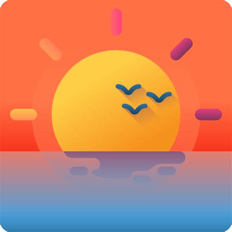 Sunset 3d Color Icon