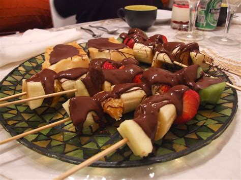 Las Lorecetas Brochetas De Fruta Con Chocolate