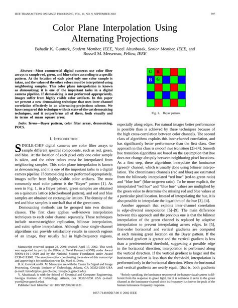 Pdf Color Plane Interpolation Using Alternating Projections Dokumen