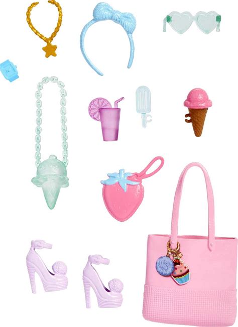 Barbie Dessert and Candy-Themed Accessory Pack with 11 Fashion Pieces ...