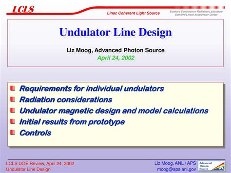 Undulator Line Design Liz Moog Advanced Photon Source April 24 Ppt