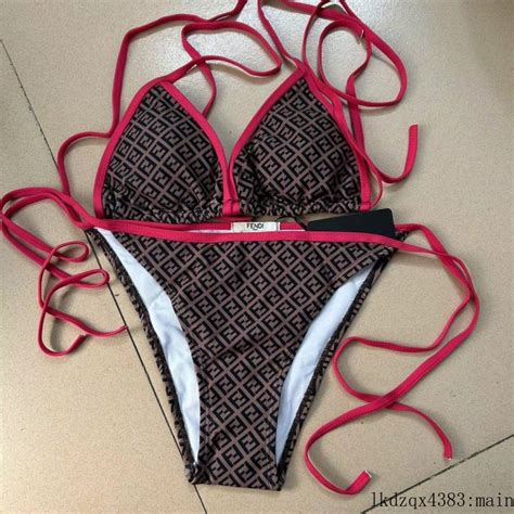 Fendi New Style European American Style Swimsuit Letter Print Sexy Split Bikini Hot Spring