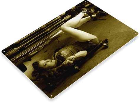 Hot Rod Pin Up Sign B137 TinWorld Model Pin Up Signs Tinsign