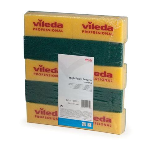 Губки VILEDA "Виледа", комплект 10 шт., для любых поверхностей, желтые ...