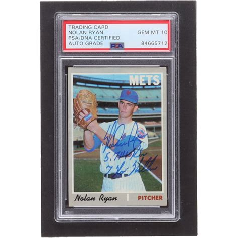 Nolan Ryan Signed 1970 Topps 712 Inscribed 5 714 K S 7 No Hitters