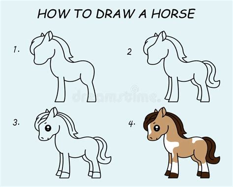 How To Draw A Horse Step By Step For Kids Easy