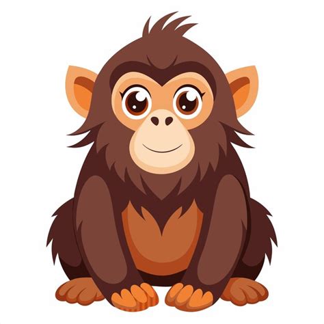 Premium Vector | A cartoon of a monkey with a brown face and a brown ...