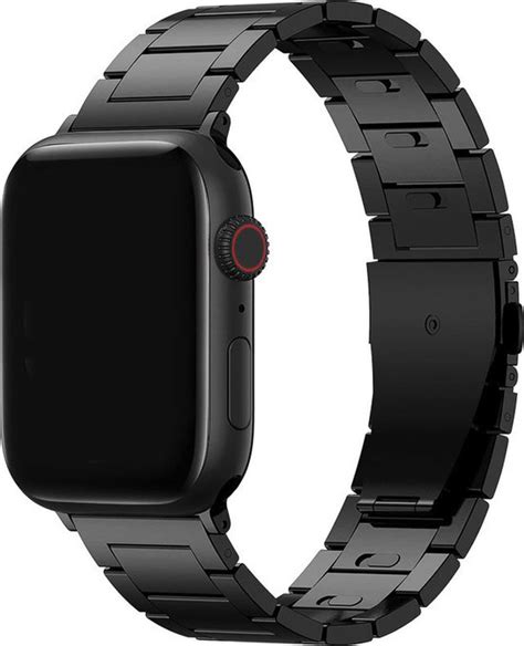 By Qubix Titanium Band Zwart Geschikt Voor Apple Watch 38mm 40mm