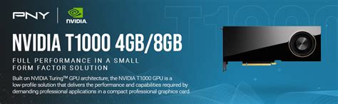 PNY Technologies NVIDIA RTX™ T1000 Graphics card - 8GB GDDR6 - PCIe® 3. ...
