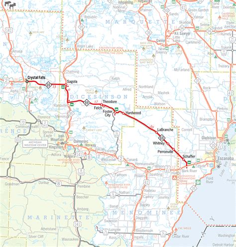 Michigan Highways Route Listings M 69 Route Map