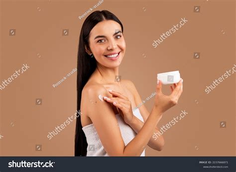 Attractive Longhaired Brunette Halfnaked Millennial Woman Stock Photo Shutterstock