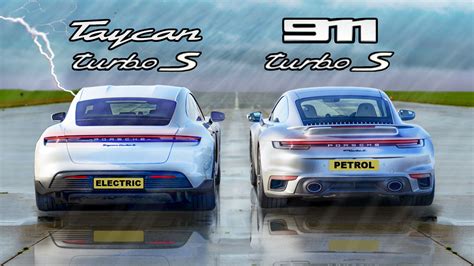 Drag Race Porsche Turbo S Vs Porsche Taycan Turbo S Carwow