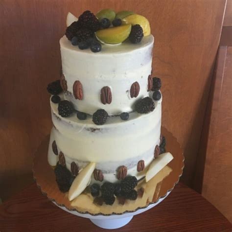 Delicious 2 Tier Naked Cake With Fresh Fruit Adornments