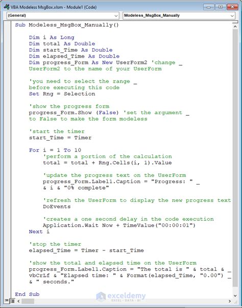 Excel VBA Modeless MsgBox Create With 3 Ways