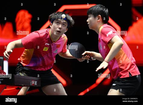 Singapore 13th Mar 2024 Sun Yingsha Wang Chuqin L Of China Compete