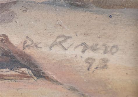 Unknown Large Signed Surreal Nude Male Portrait Symbolist Landscape Framed Oil Painting For