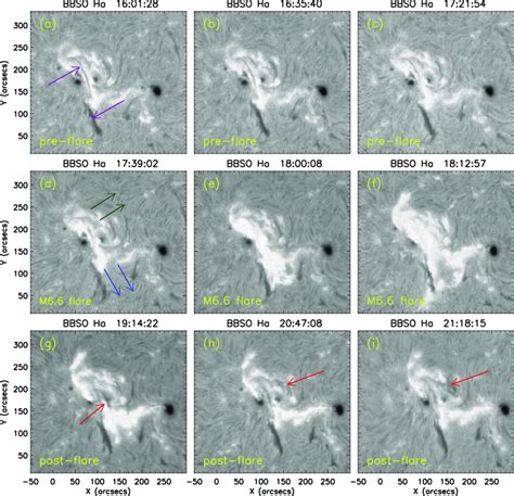 Bbso H Filtergrams Showing The Temporal Evolution Of Different Phases