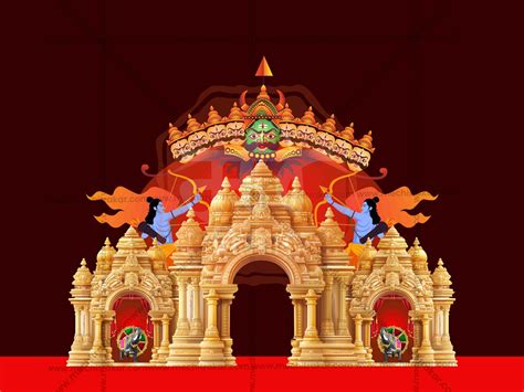 Entry Arch And Kamaan Template Ravana Dahan Theme Editable Psd Fil