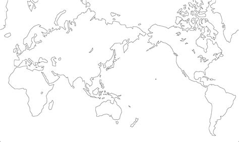 Miller Projection Blank Map Land Simplified