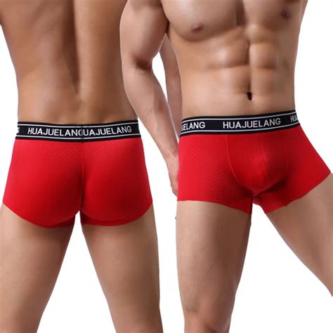 Breathable Boxer Shorts Men Solid Trunks Man Underwear Tight Trunks