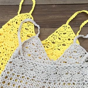Boho Crochet Bathing Suit Swimwear Bohemia Bikini Top Women Etsy