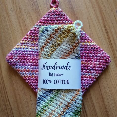 Easy Double Thick Potholder Hot Pad Trivet Crochet Etsy
