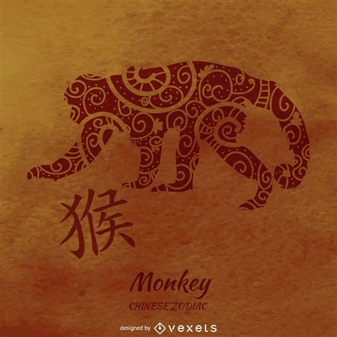 Chinese Zodiac Monkey Illustration Vector Download