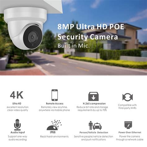 Mp K Ip Poe Turret Camera Outdoor H Poe Ip Security Dome Camera