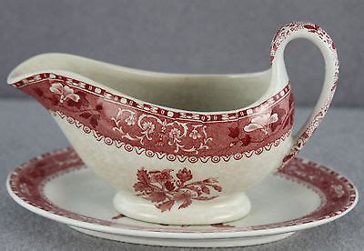 Estate Dinnerware Small Sauce Boat Spode Camilla Pink Red Copeland