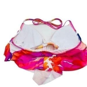 Mynah Swim Mynah Bikini Top Nwt Women Extra Extra Large Tropical Pink White Poshmark