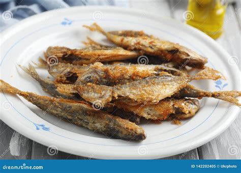 Chicharros Fritos Traditional Portugal Roasted Horse Mackerel Stock