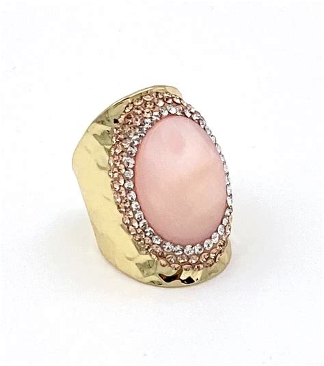 Bague Strass Dor E Nacre Rose Hypnochic