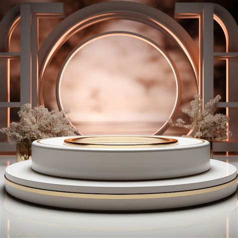 Premium Photo 3d Render White Circular Podium On A Modern Background