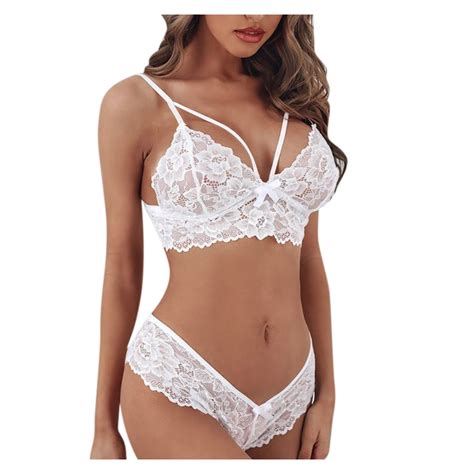 Dyfzdhu Womens Lingerie Sets Women Plus Size Corset Lace Floral Bralette Bra Two Piece Underwear